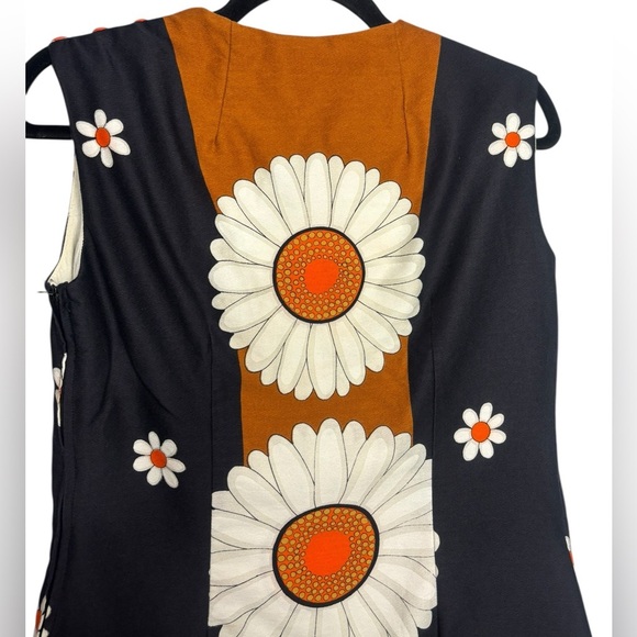 VTG 1960's ALICE Polynesian Daisy Hippie Hawaiian Mini Dress Retro Art to Wear - Picture 9 of 13